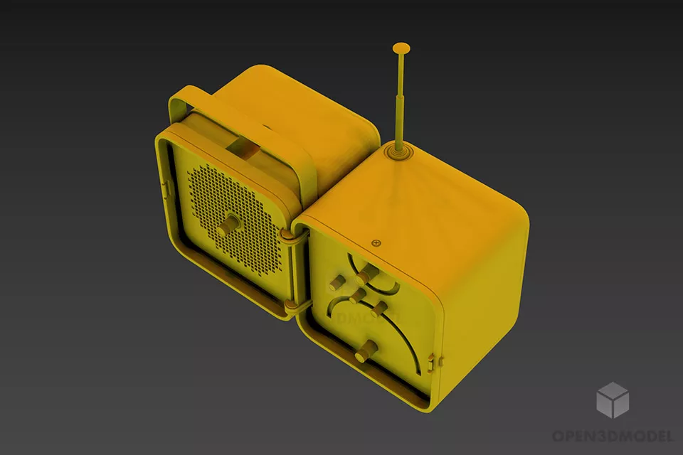 Radio Box With Audio Speaker 3d model