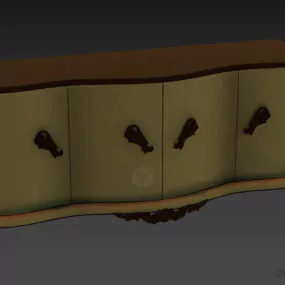 Boutique Black Wood Locker Capri 3d model