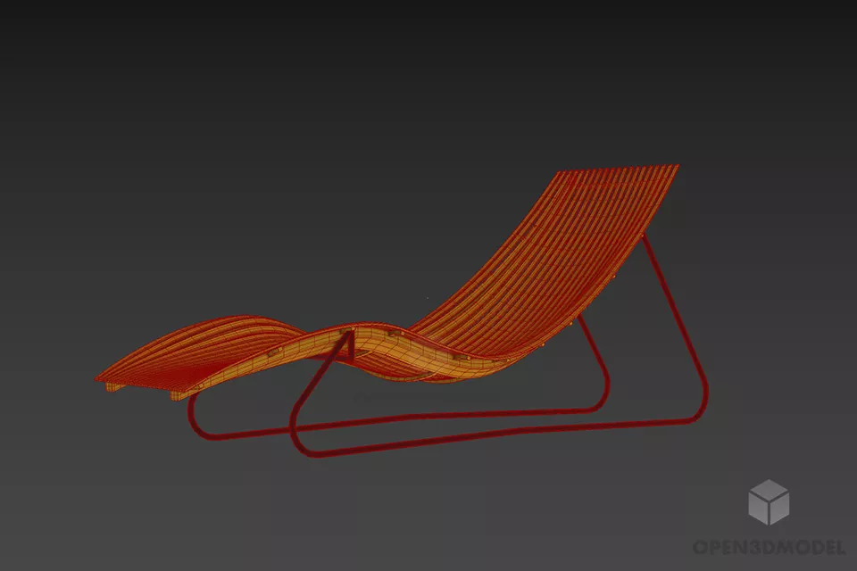 Outdoor Lounge Rattan Style 3d model 2