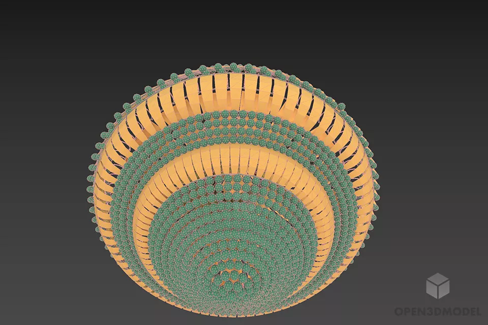 Big Crystal Chandelier Lamp 3d model 2