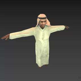 Middle Eastern Man With Thawb Traditional Fashion 3d model
