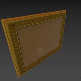 Decorative Mirror With Brass Carved 3d model