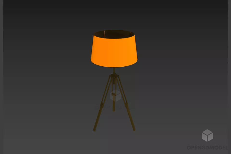 Modern Square Lamp With Glass Fiber Effects 3d model