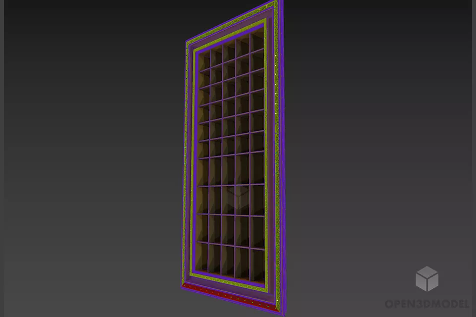 Wooden Shelf Multiple Square Wismarar 3d model 2