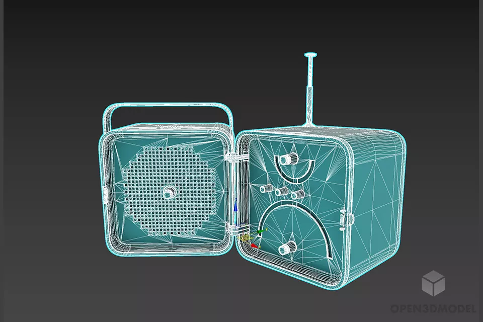 Receiver Electronic Gadget With Handle 3d model 2