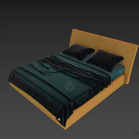 Hotel Bed Zegen With Mattress And Blanket 3d model