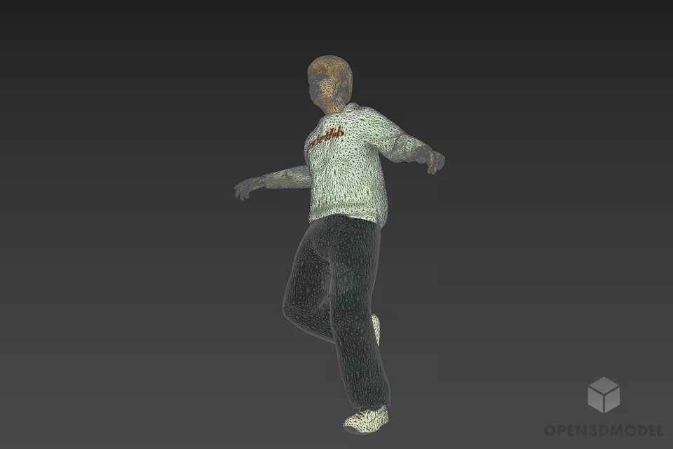 Boy Stand Pose Character 3d model 2