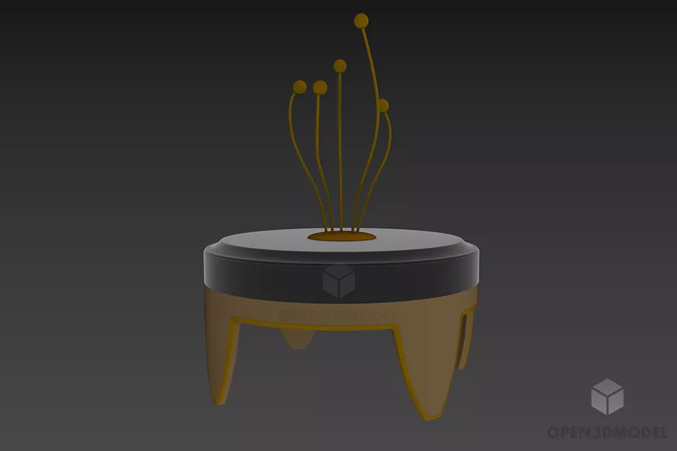 Antique Coffee Table Rectangle Shape 3d model