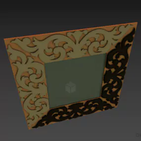 Mirror Thick Frame Decoration 3d model
