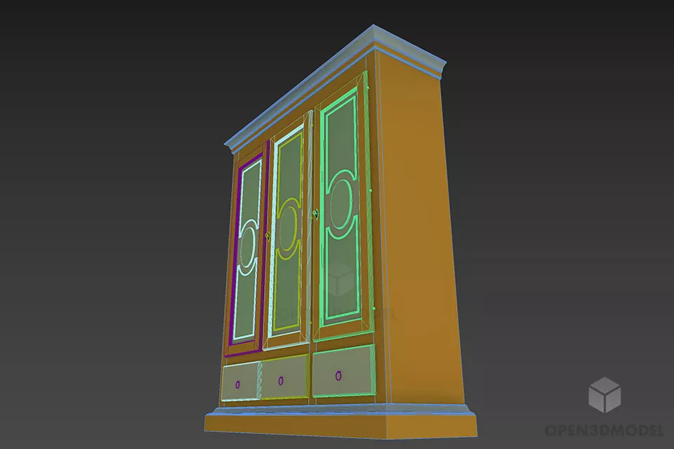 Wardrobe Rossignoli Artdeco Style 3d model 2