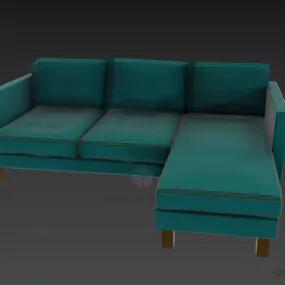 Upholstered Sectional Sofa Ikea, Three Seats Sofa 3d model