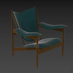 Simple Wood Armchair Skandium 3d model