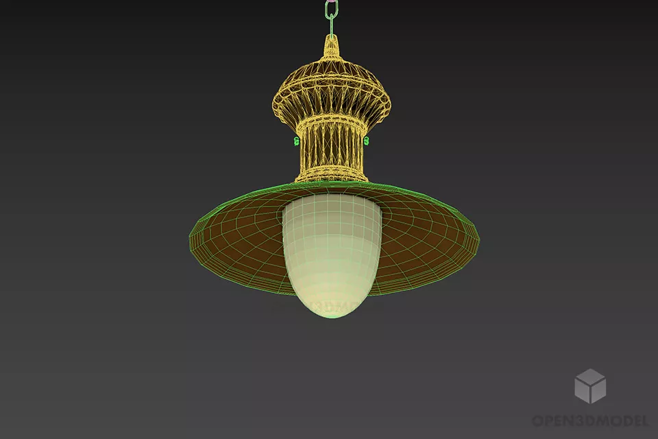 Steel Lamp Shade Moretti 3d model 2
