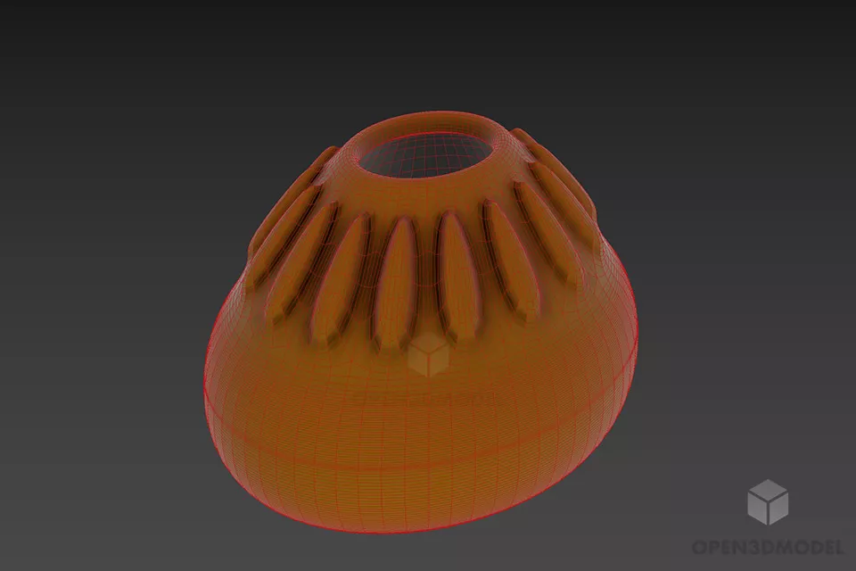 Carved Vase For Plant Decoration 3d model 2
