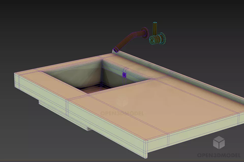 Kitchen Sink Kohler 3d model 2