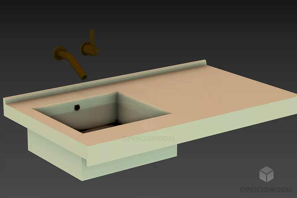 Simple Ceramic Sink 3d model
