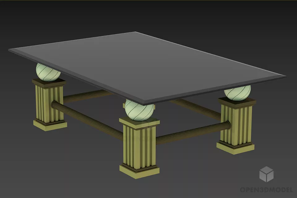 Antique Console Colombo Curved Leg 3d model
