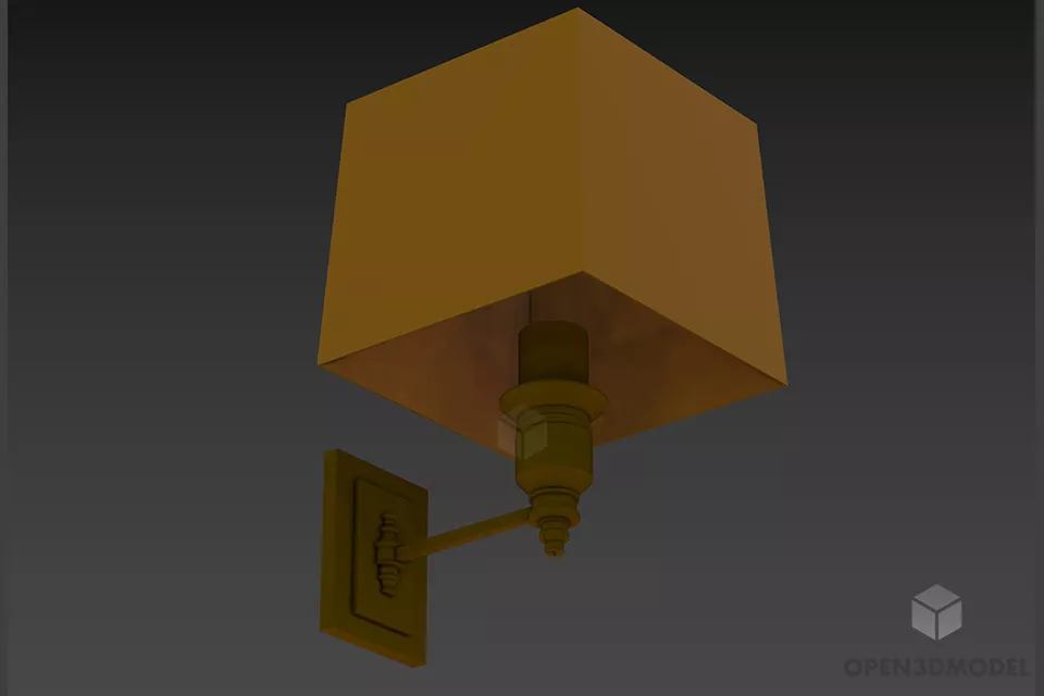 Floor Lamp With Cylinder Shade 3d model