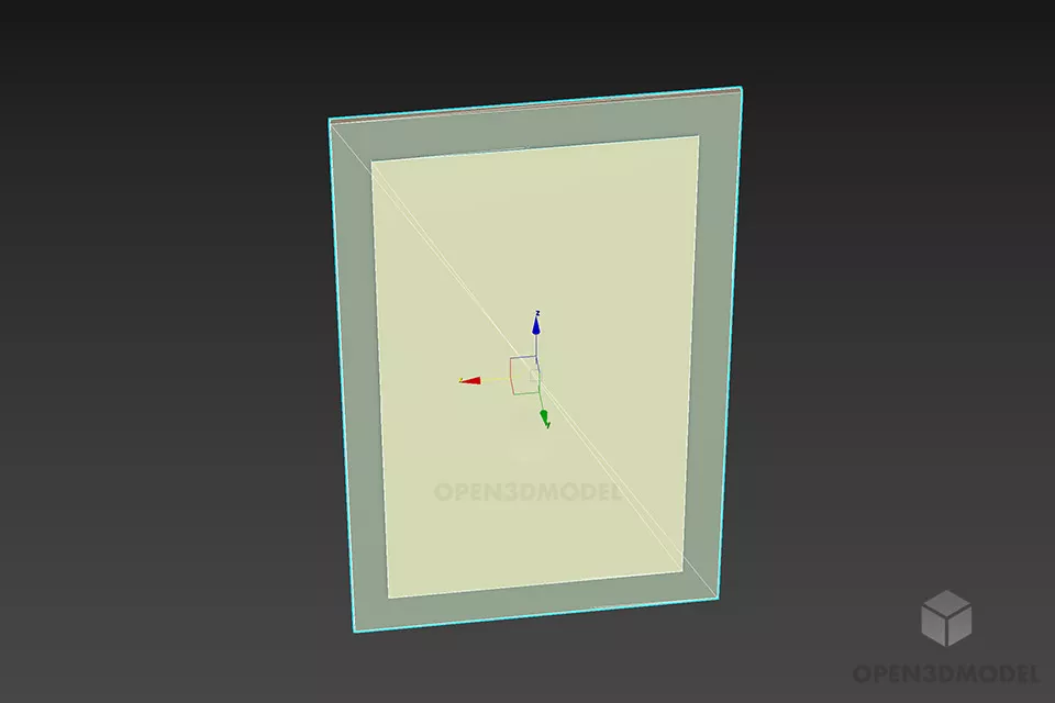 Mirror With Decor Frame 3d model 2