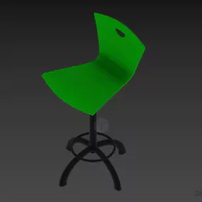 Salon Plastic Chair With Fixed Stand 3d model