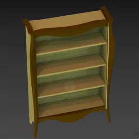 Curved Face Bookshelf 3d model