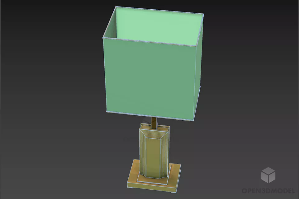Crystal Square Shade Table Lamp 3d model 2