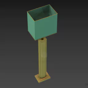 High Floor Lamp Crystal Square Shade 3d model