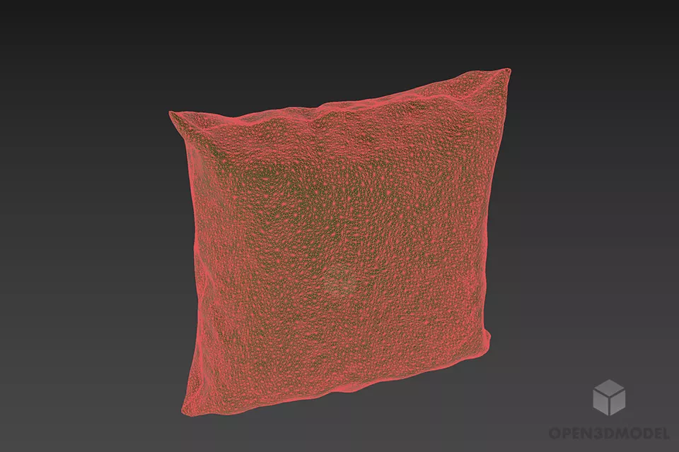 Pillow Beige Leather Finished 3d model 2