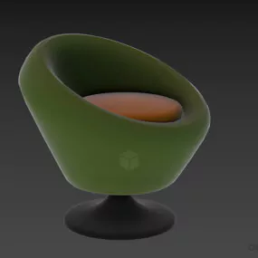 Salon Egg Armchair With Fixed Stand 3d model