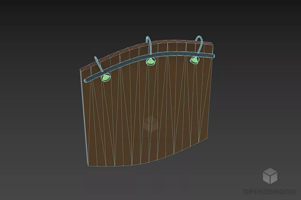 Bathroom Mirror With Curved Top Shape 3d model 2