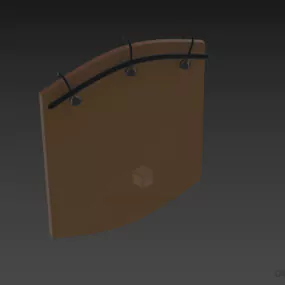 Bathroom Mirror With Curved Top Shape 3d model