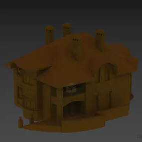 British Brick Villa House 3d model