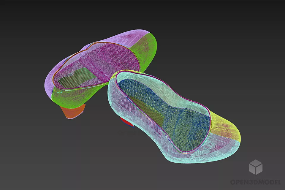 Purple Shoes Fashion Style 3d model 2