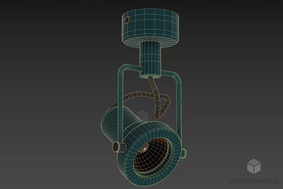 Steel Lamp Spot Hanging Ceiling Mounted 3d model 2