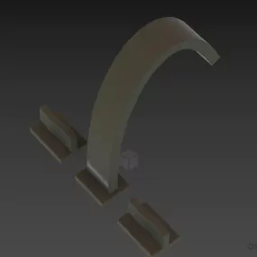 Modern Curved Steel Faucet Wagner 3d model
