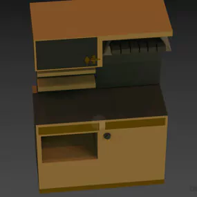 Mini Kitchen Pantry With Shelf 3d model