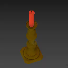 Candlestick With Old Brass Stand 3d model