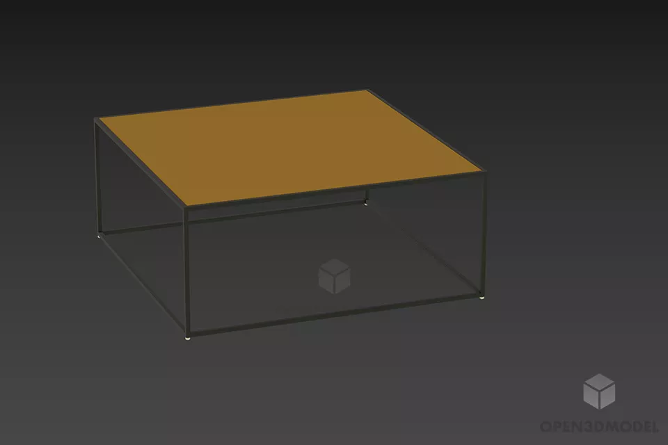 Antique Coffee Table Rectangle Shape 3d model