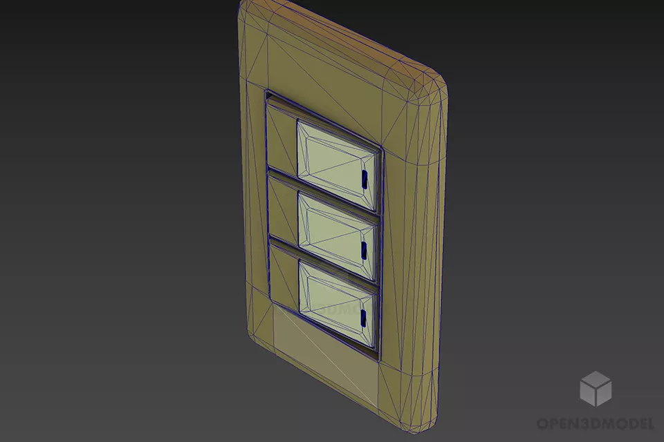 Wall Mounted Switch Trigger 3d model 2