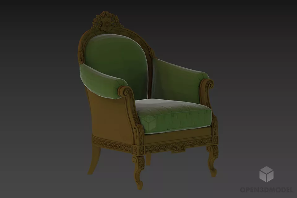 Lounge Armchair High Back 3d model