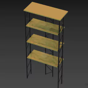 Rack Shelf With Wooden Separator 3d model