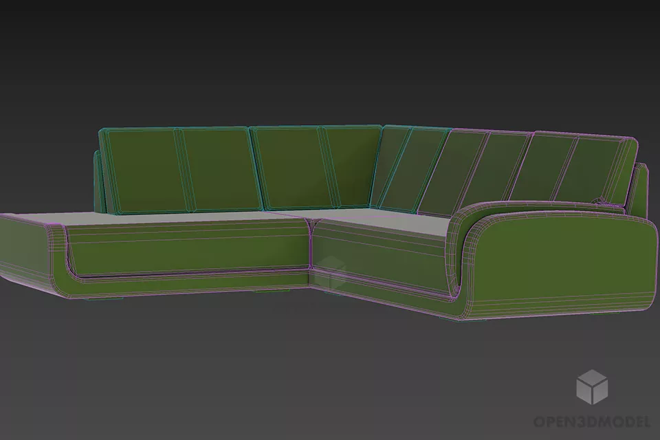 Sectional Sofa Europa Elegant Furniture 3d model 2