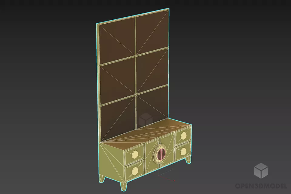 Dressing Table With Multiple Mirrors 3d model 2