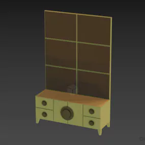 Dressing Table With Multiple Mirrors 3d model