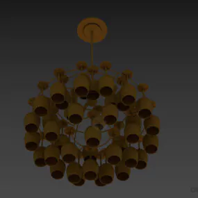 Ceiling Glass Chandelier Sphere Shade 3d model