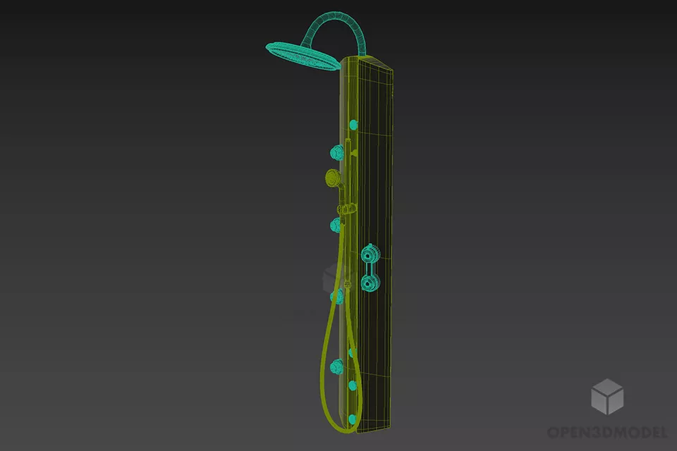 Multifunction Stainless Steel Shower 3d model 2