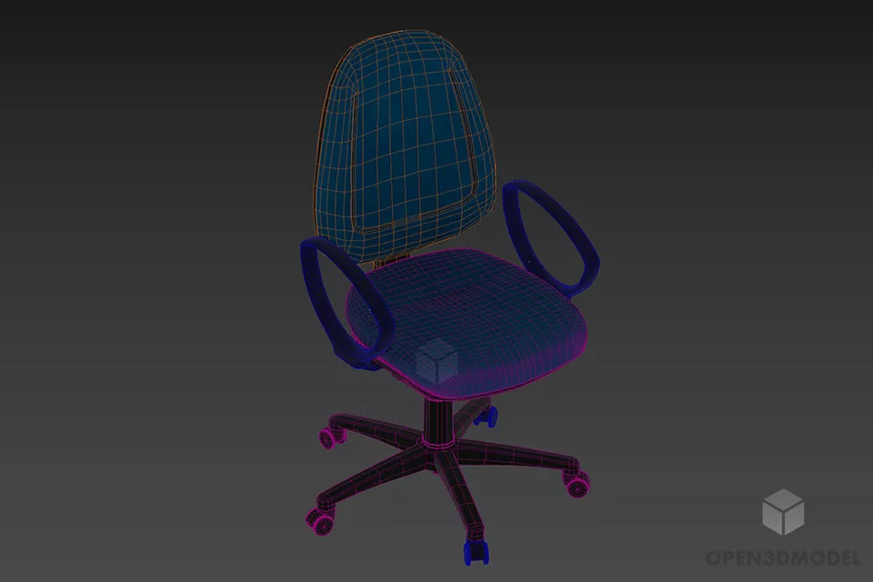 Office Wheels Armchair Primo 3d model 2