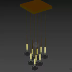 Pendant Lamp Wire Style With Multiple Shades 3d model