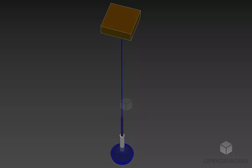 Ceiling Lamp Glass Shade Golden Material 3d model 2