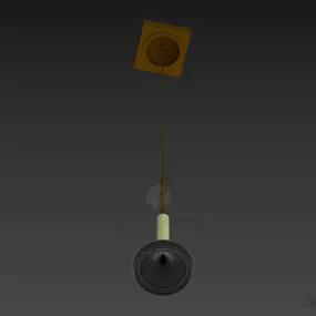Ceiling Lamp Glass Shade Golden Material 3d model